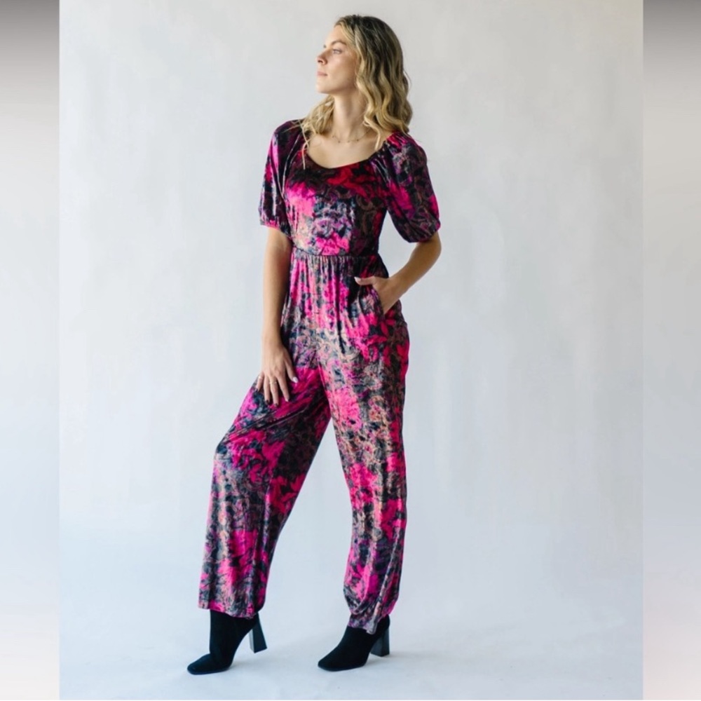 Piper and Scoot velour jumpsuit